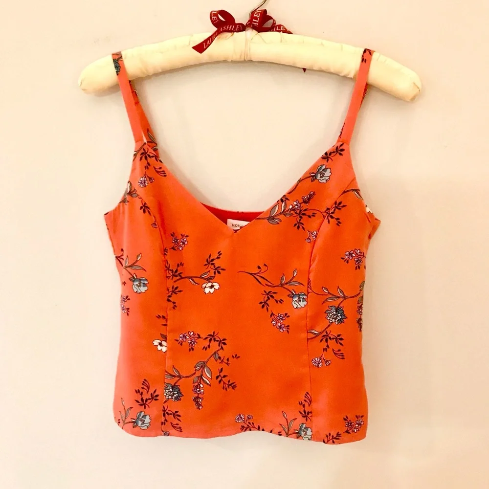 Anthropologie Honey Bunch Floral Orange Camisole Top - Picture 10 of 10